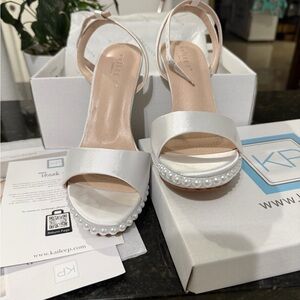 White Pearl-Embellished Women's Sandals